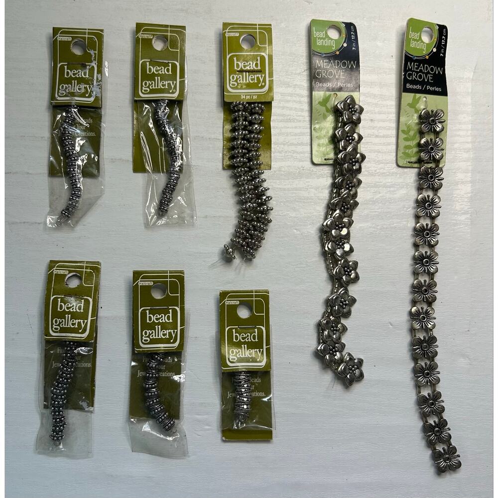 Silver Plated Metal Bead Lot Bead Gallery Floral